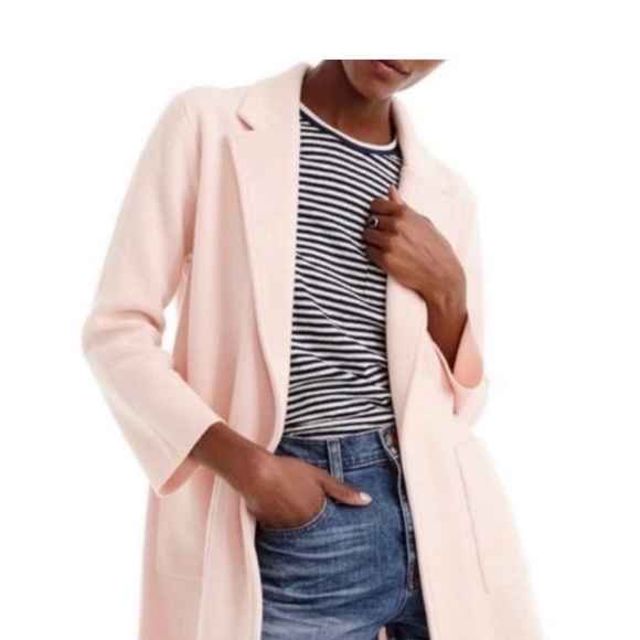 J Crew Sweater Knit BlazerJacket Light Pink Open Front XS - Picture 1 of 8